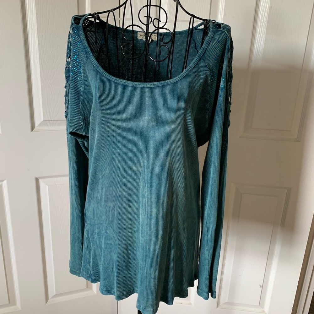 Long sleeve embellished top